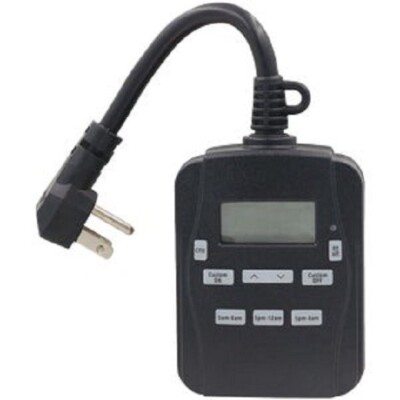 (6)-Prime EZ-Set 15A 125V 1875W Black Digital Electrical Outdoor Timer TNODP23
