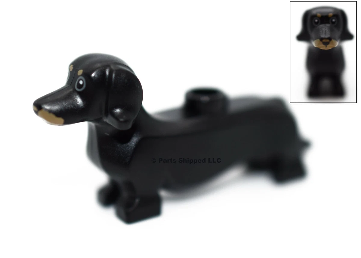 New Lego Dachshund Dog Black with Tan Markings Weiner Dog Rare 53075 puppy  hound