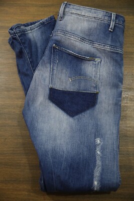 G-STAR Jeans Womens 28x32 Raw Denim Arc 3D Slim Tapered Fit Distressed Denim