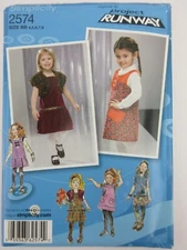 Simplicity Pattern 2574 Toddler Child's Jumper & Skirt Lined Shrug 4-8 UNCUT w80