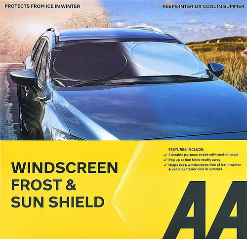 AA Car Essential Windscreen Sun Shield and Frost Protection Winter Summer