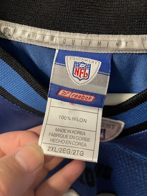 Reebok NFL Experience Blue Detroit Lions Charles Rogers 80 Jersey