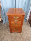 Antique Walnut Half Commode Victorian Nightstand Ornate Brass Drawer Pulls