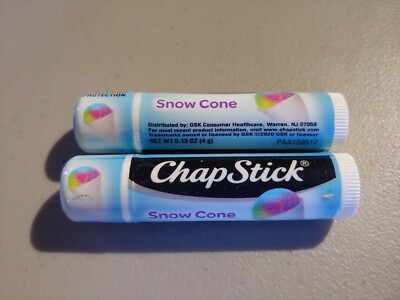CHAPSTICK SNOW CONE Flavor Lip Balm Lot of 2 New & Sealed Must Try!