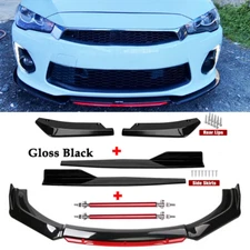 Front Bumper Lip Spoiler Splitter Rear Lip Side Skirt For Mitsubishi Lancer GTS