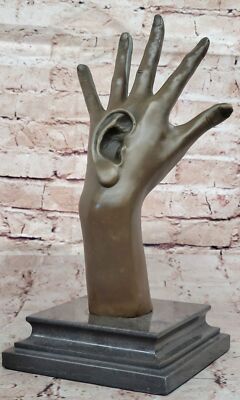Nouveau art abstract bronze hand with ear sculpture Lost Wax method Figurine Art