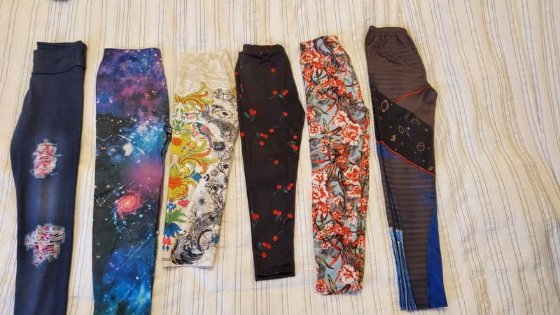 6 pc lot of FUNKY pants tights capris sz 7-12 POLO Ralph Lauren DISNEY Justice