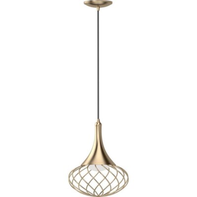 Volume Lighting 1-Light Indoor Antique Gold Hanging Mini Pendant w/ Oval Caged