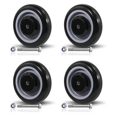 5" Shopping Cart Replacement Wheels Kit， Load Capacity 1400 lbs