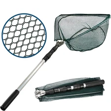 GETORIUM Fishing Net Fish Landing Net Foldable Collapsible Telescopic Pole Handl