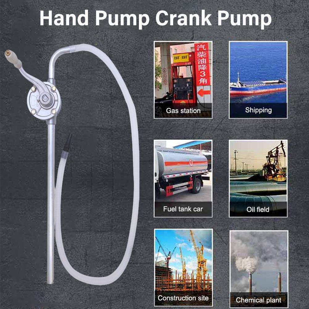 Image of Hand Rotary Barrel Transfer Drum Syphon Hand Pump Oil Fuel Primings Self H2I4