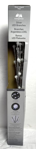 EVERGREEN 32” LED BUBBLE LIGHTS Décor Natural BRANCHES, SILVER, 2 Pack 40 Lights - Picture 14 of 14