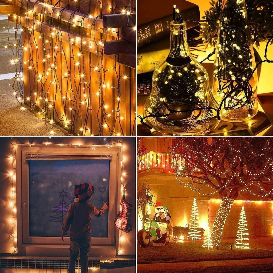 Solar Fairy String Lights 100-500 LED Outdoor Garden Xmas Party Decor Waterproof