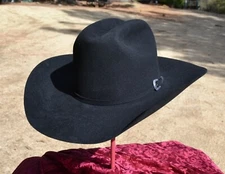 Bailey 15X Beaver Felt Cowboy Hat Cattleman Crown, 4" Brim, Black - 7 1/4 - #227