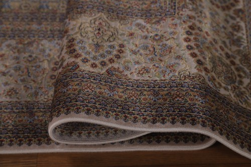 90% Silk Traditional Ivory Floral Living Room Turkish Rug Area Carpet 7'x10' - Picture 11 of 12