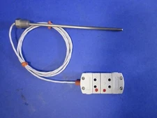 Omega RTD Fluid Immersion Sensor, CU Flat Pin Connector w/ 4.5" Probe , New