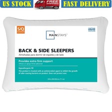 Extra Firm Back Side Sleeper Bed Pillow Standard/Queen White- Antimicrobial