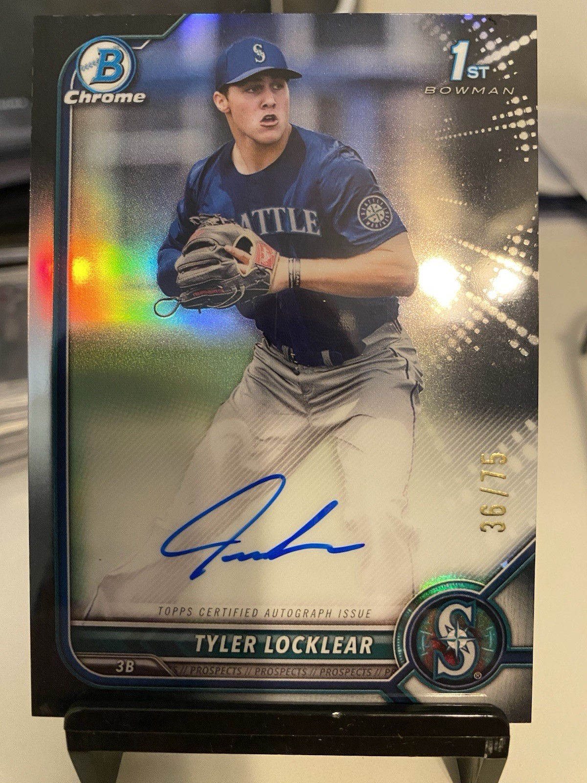 2022 Bowman Draft Tyler Locklear Chrome Pick Auto Black Refractor /75 1st