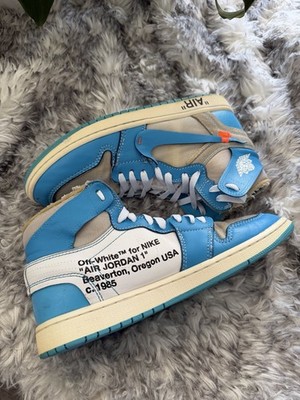 Jordan Air Jordan 1 x Off-White UNC High Top Sneakers Blue White AQ0818-148 2018