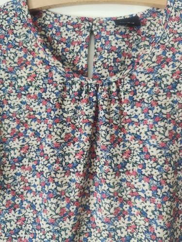Next Sp Size 22 Ditzy No Iron Dress Key Hole Feature At Neck 2 Buttons At Neck - Picture 2 of 6