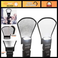 2 Pack Flash Diffuser Reflector Kit - 2-Sided White/Silver Bounce Reflector with