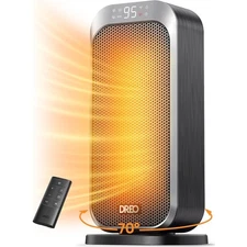 Quiet Space Heater1500W Portable Heaters for Indoor Use  Remote 70° Oscillation