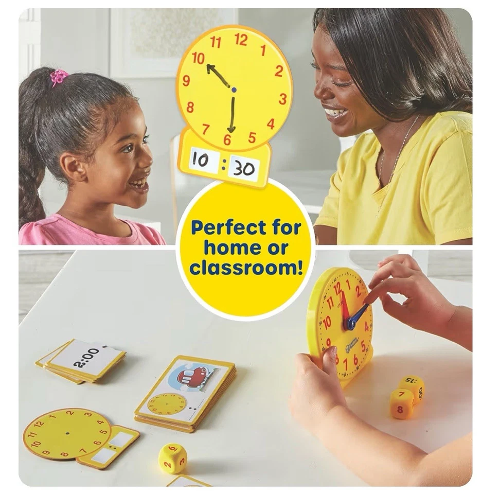 Juego de actividades de tiempo para niños de recursos de aprendizaje 41 piezas, edades 5+ juego de aprendizaje de reloj Foto 3 de 4