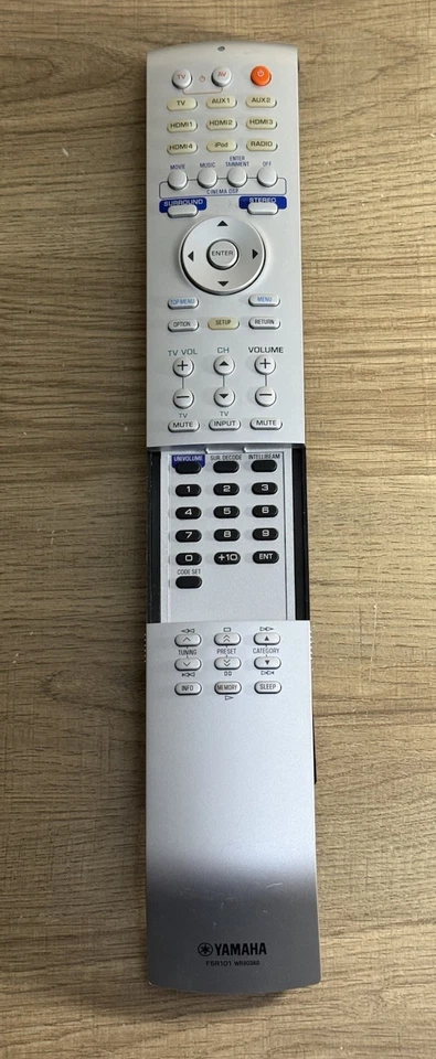 Controle remoto original original original do fabricante Yamaha FSR101 WR90380 testado funciona - Imagem 3 de 4