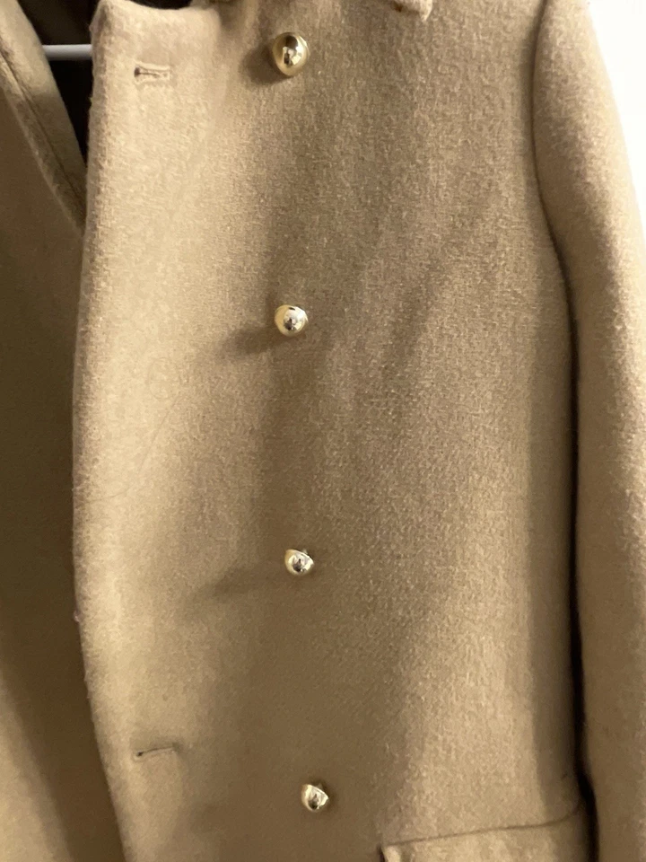 Chaqueta larga de lana tostada Ming con botones dorados mediana Foto 3 de 4