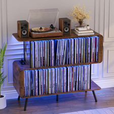 Record Player Stand with Vinyl Record Storage - 3-Tier Record Player Table Rec