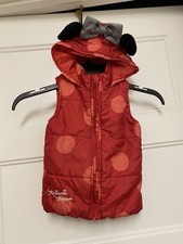 Minnie Mouse Puffer Jacket Vest w Ears Hood 2T
