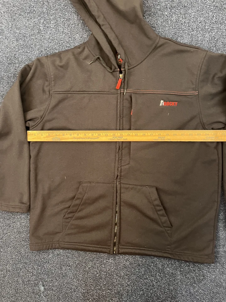 Chaqueta Rocky Para Hombre Extra Grande Negra Con Capucha Cremallera Completa Ropa de Trabajo Exterior Abrigo Cálido Foto 2 de 4