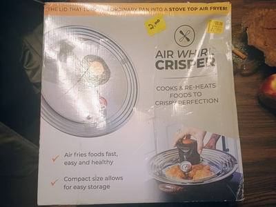 #ad Air Whirl Crisper Lid Stainless Steel And Tempered Glass Brand New $19.95
