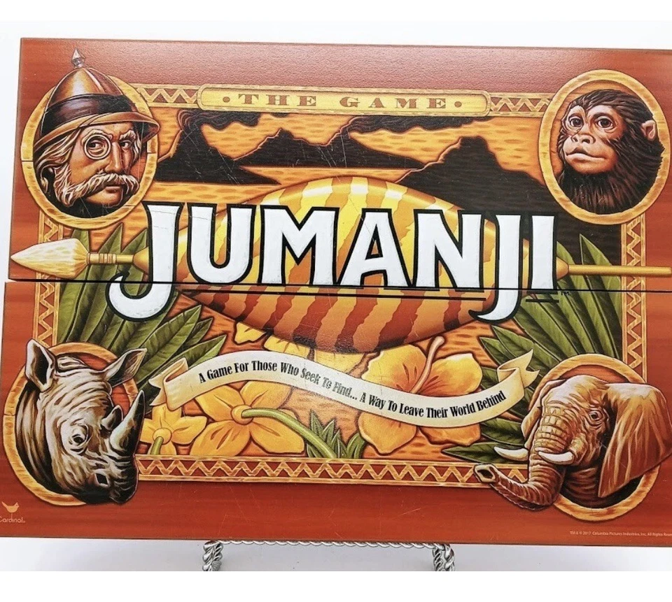 Jumanji Board Game Wooden Box Classic Retro Real Wood Case - Image 3 of 3