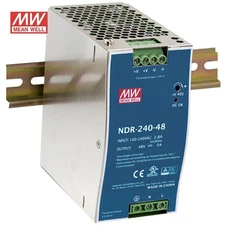 MEAN WELL NDR-240-24 | DIN Rail Mount 240W 24V 10A Industrial Din Rail