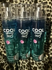 Bath & Body Works 3 X COOL COCONUT SURF 8 Oz FINE FRAGRANCE MISTS