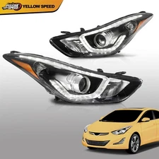 Headlights Assembly W/LED DRL Projector Fit For 2014 2015 2016 Hyundai Elantra