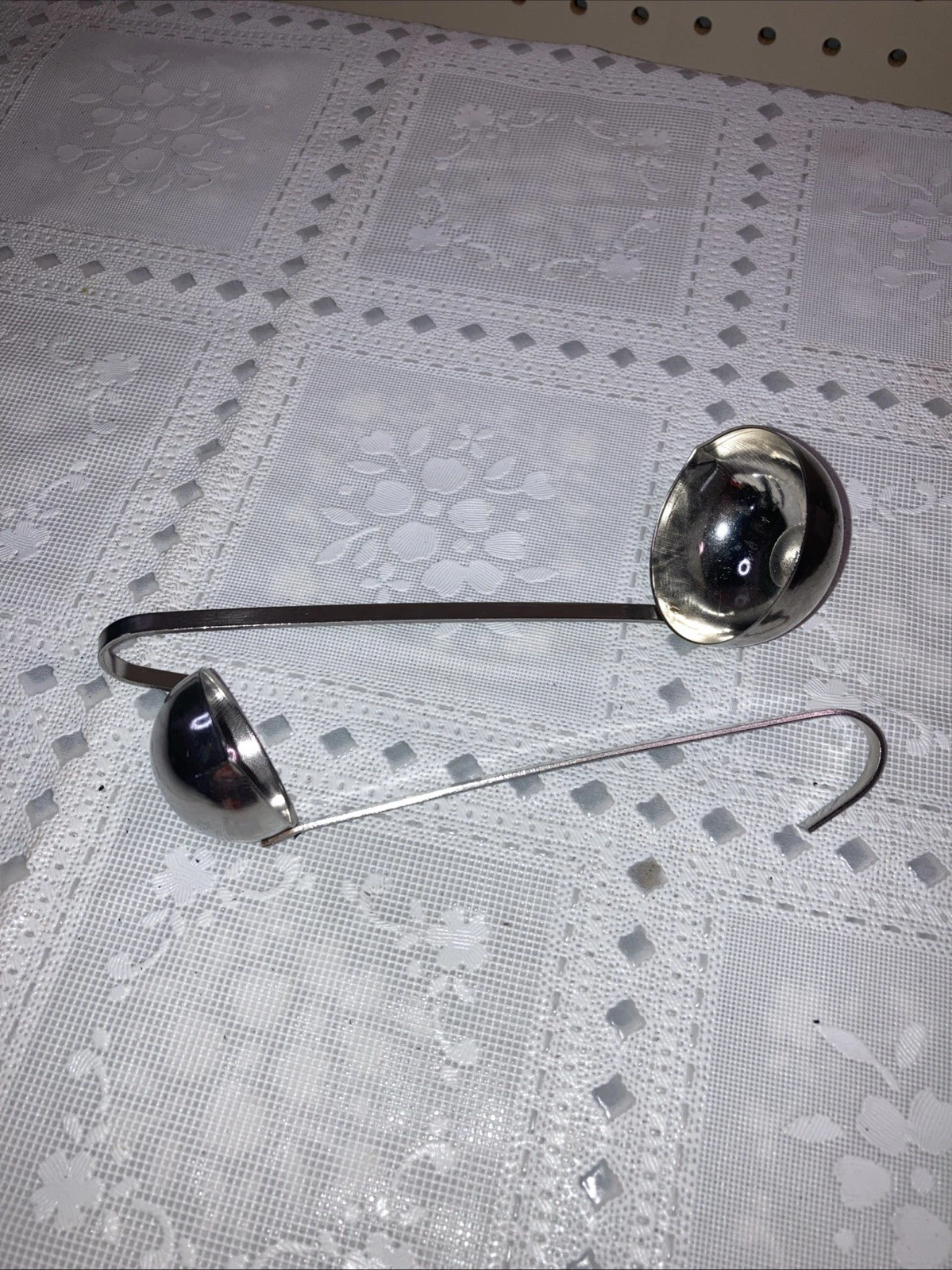 Small Soup/Sauce/Gravy Ladle Spoon W/Curved End (Set Of 2)