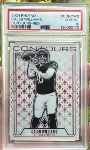 2024 Panini Phoenix Contours Red Caleb Williams 12/99 #CON-CWS PSA 10 Bears