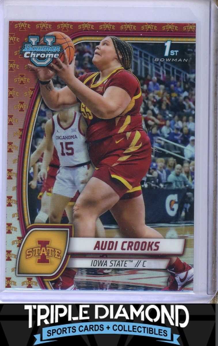 2024-25 Bowman University Chrome 1st Audi Crooks Team Logo Refr SSP P577