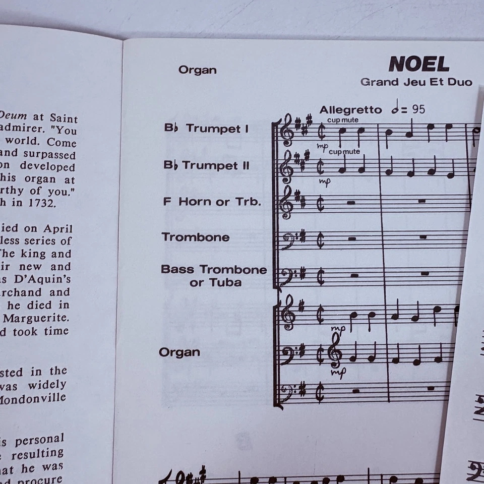Noel Grand Jeu et Duo Partituras Latón Quinteto y Órgano Louis Claude D'Aquin Foto 4 de 4
