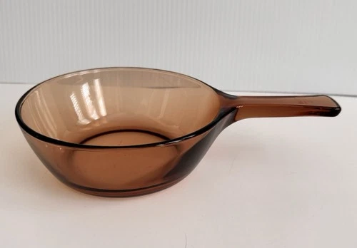 Vision Corning Ware Amber 0.5 L Sauce Pan NO LID Pyrex Glass Cookware Vintage