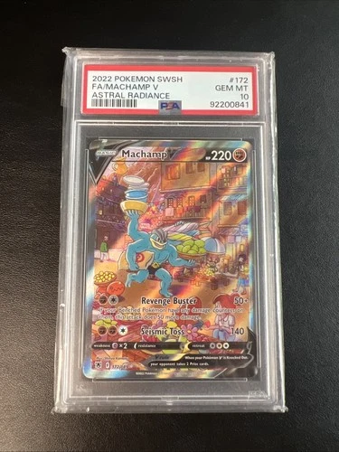 Pokemon Machamp V 172/189 Astral Radiance Full Art Holo Rare GEM MINT PSA 10