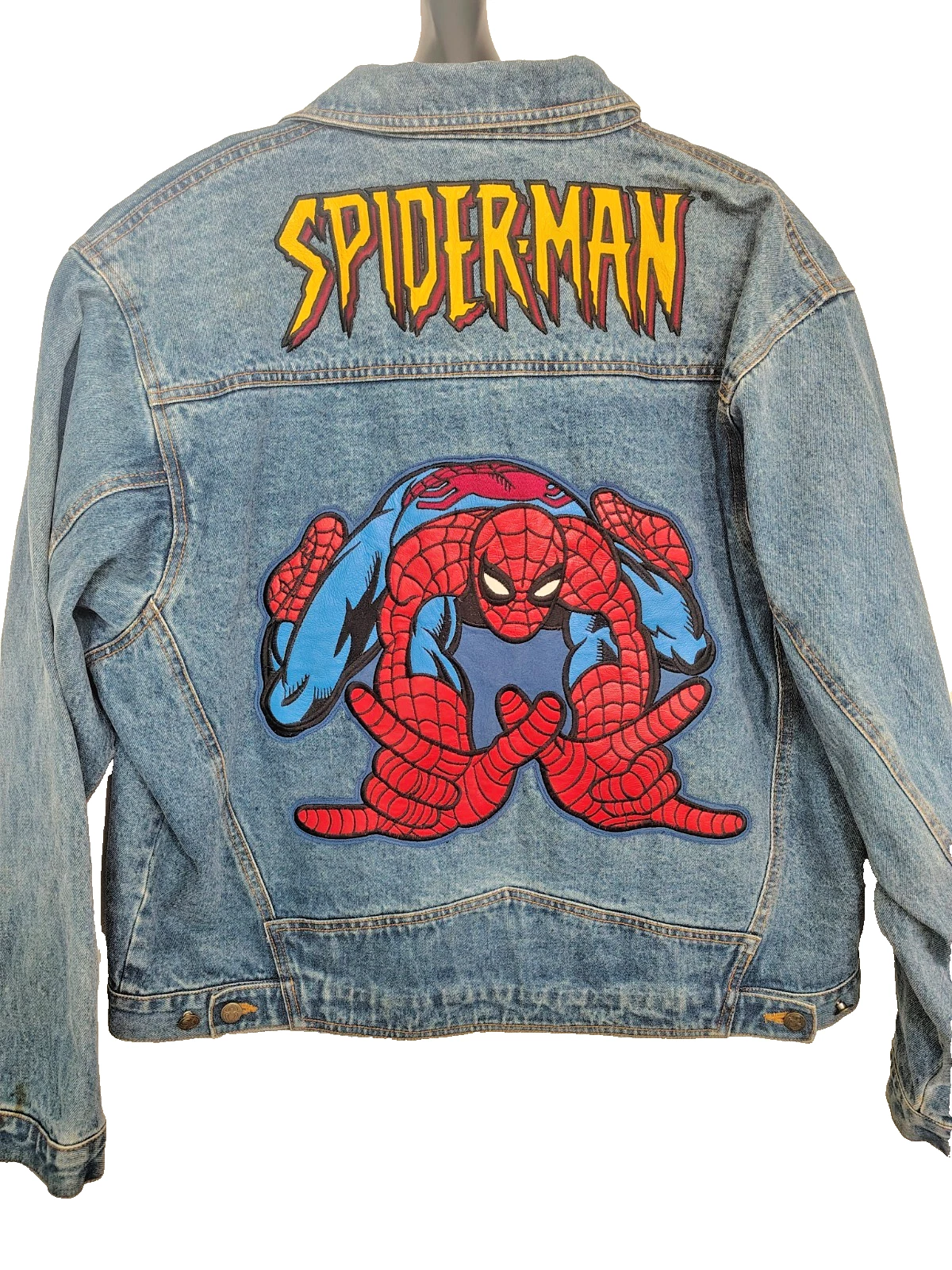 Y2K Spiderman Denim Jacket Vintage 2002 Size XL Marvel Comics - product detail image 1
