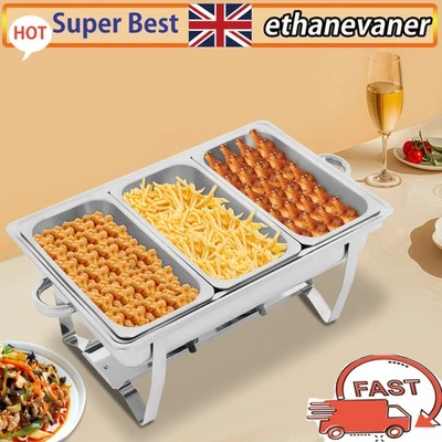 3*2.5L Chafer Chafing Dish Set Catering Buffets Food Warmer Pans Stainless Steel - Image 1 of 4