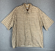 Pierre Cardin Shirt Mens 2XL Geometric Pattern Short Sleeve Button Up