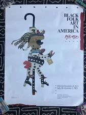 BLACK FOLK ART IN AMERICA 1930-1980 Exhibition Vintage Poster Print 1983 D.I.A.
