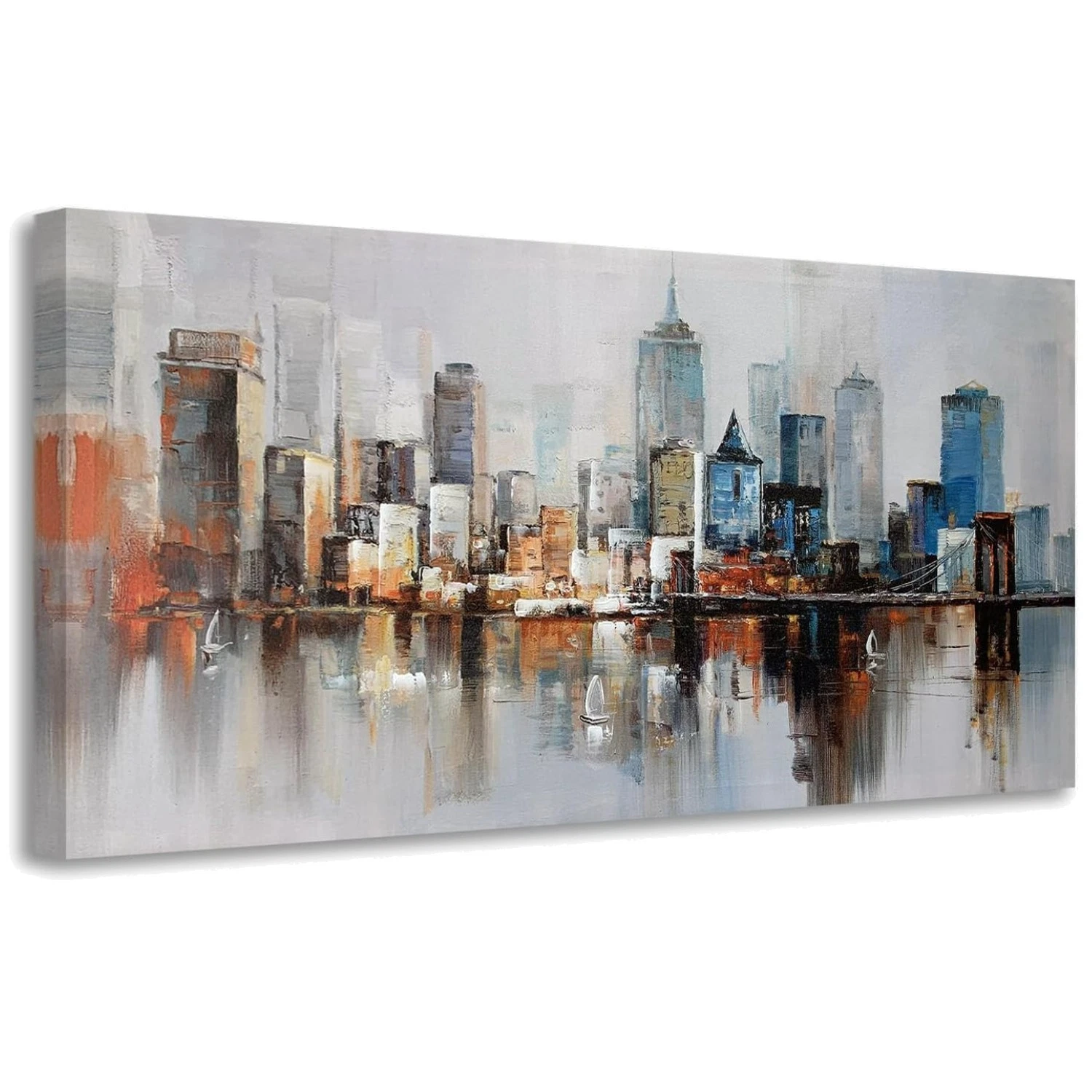 Brooklyn Bridge Wall Art - Modern NYC Cityscape Painting
Opens in a new window or tab