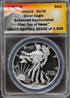 2013-W Silver Eagle Enhanced Uncirculated ANACS EU70