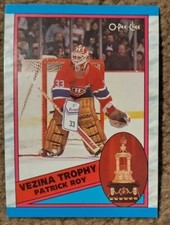 1989 O-pee-chee Hockey Patrick Roy Vezina #322 In Nm-mt Condition